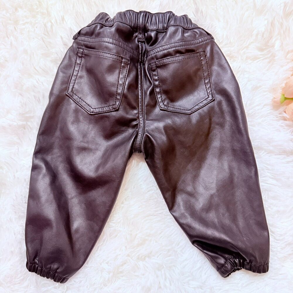 Baby Moto Faux Leather Joggers Mini Streetwear 9-12M Gap - Picture 3 of 10